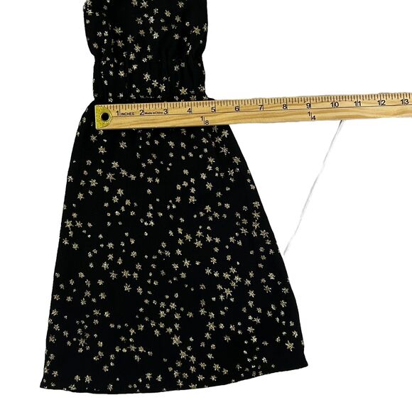 Michael Kors Black Gold Glitter Stars Flare Long Sleeve Blouse Top Shirt Xs - Picture 7 of 11